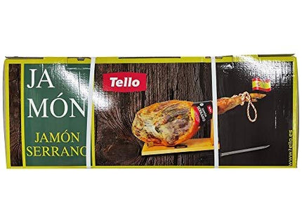 Tello Jamon Serrano Coscia Intero 6.5-7.0 Kg Con Supporto Per Prosciutto e Coltello - Prosciutto Spagnolo - Smart Space Shop