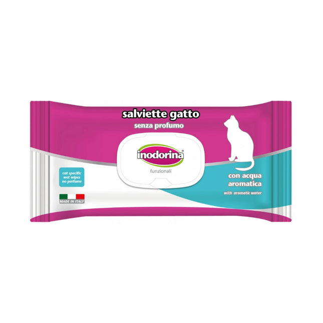 INODORINA Salviettine gatto con acqua aromatica 40 pezzi