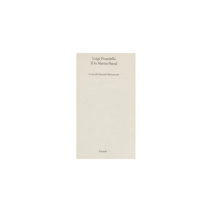 Copertina libro IL FU MATTIA PASCAL
