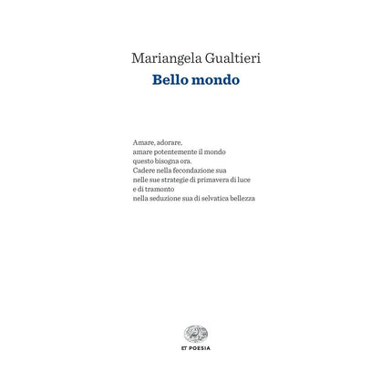 Copertina libro BELLO MONDO