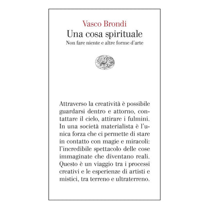 Copertina libro UNA COSA SPIRITUALE. NON FARE NIENTE E A