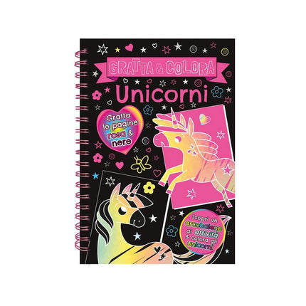 Copertina libro GRATTA E COLORA. UNICORNI. EDIZ. ILLUSTR