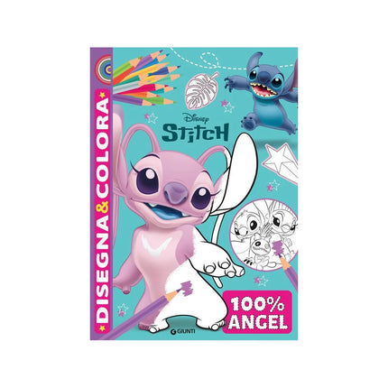 Copertina libro 100% ANGEL. STITCH. DISEGNA & COLORA. ED