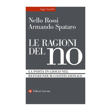 Copertina libro LE RAGIONI DEL NO. LA POSTA IN GIOCO NEL