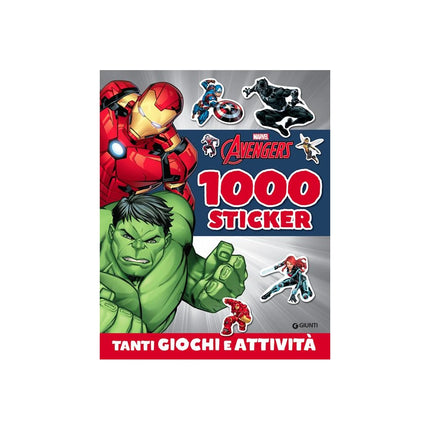 Copertina libro 1000 STICKERS MARVEL AVENGERS. EDIZ. A C