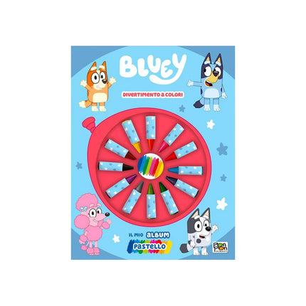 Copertina libro DIVERTIMENTO A COLORI. BLUEY. IL MIO ALB