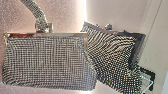 BRICIOLE POCHETTE swarowski nera rigida/morbida