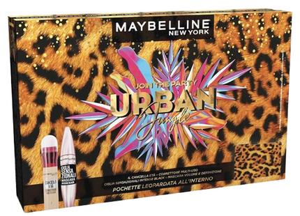 Maybelline New York Kit Make-Up Viso, Composto da Correttore
Cancella Età e Mascara Ciglia Sensazionali Intense Black,
Per un Trucco Occhi Intenso e d'Impatto, Pochette Leopardata Inclusa - Smart Space Shop