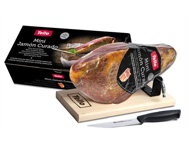 Tello Mini Jamon Serrano - Prosciutto Spagnolo 1 kg set con coltello - Smart Space Shop