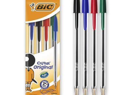 Penna Bic Cristal a sfera 1,0 mm Confezione da 4 Multicolore - Smart Space Shop