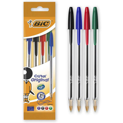 Penna Bic Cristal a sfera 1,0 mm Confezione da 4 Multicolore - Smart Space Shop