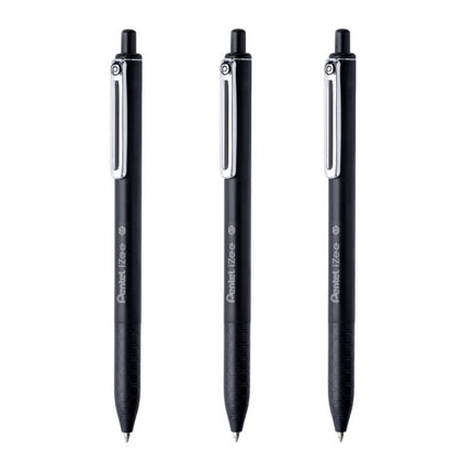 Penna Nera a sfera a scatto Pentel iZee Punta 0,7 mm pack da 3 - Smart Space Shop