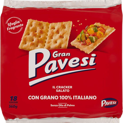 Gran Pavesi Cracker Salati I Classici, senza Olio di Palma, 18 Pacchetti, 560g - Smart Space Shop