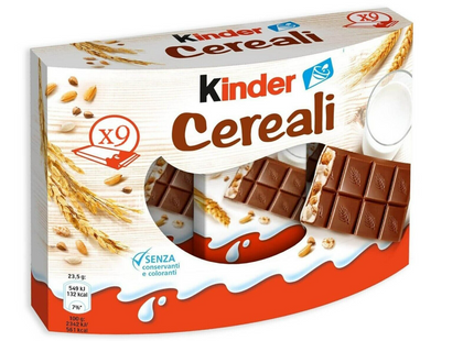 Ferrero Kinder Cereali / Kinder Country Tavoletta da 9 pezzi 211 g