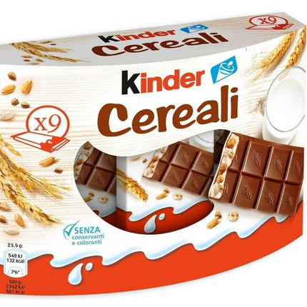 Ferrero Kinder Cereali / Kinder Country Tavoletta da 9 pezzi 211 g