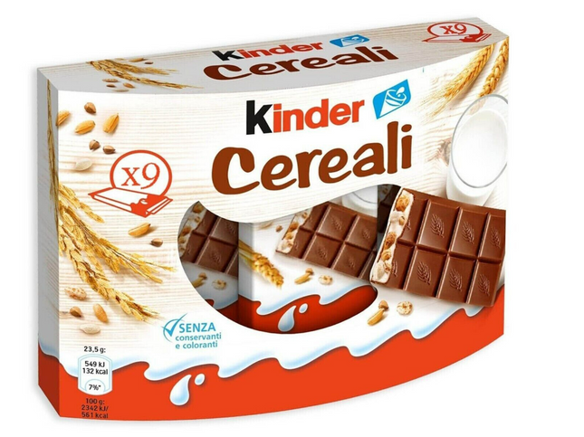 Ferrero Kinder Cereali / Kinder Country Tavoletta da 9 pezzi 211 g