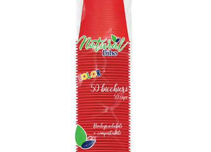 Natural Bibo Bicchieri 200 ml biodegradabili e compostabili 50 pezzi - Smart Space Shop