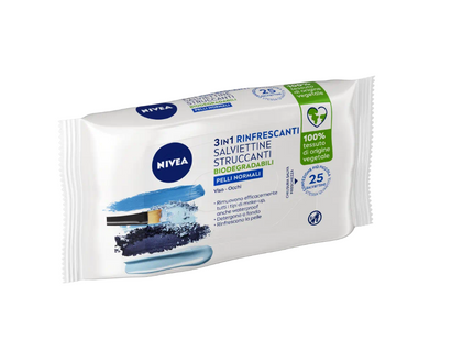 Nivea Salviettine Struccanti 3 In 1 Per Pelli Normali 25 Pz - Smart Space Shop