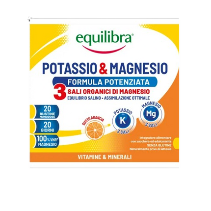 Equilibra Potassio & Magnesio Formula Potenziata Integratore Sali Minerali 20 Bustine - Smart Space Shop