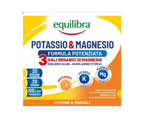 Equilibra Potassio & Magnesio Formula Potenziata Integratore Sali Minerali 20 Bustine - Smart Space Shop