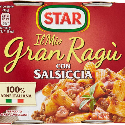 STAR Il Mio GranRagù con Salsiccia, 2 x 180g - Smart Space Shop