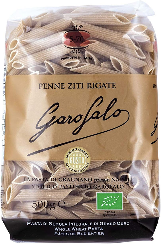 Garofalo Pasta Integrale Biologica Penne Ziti Rigate, 500g - Smart Space Shop