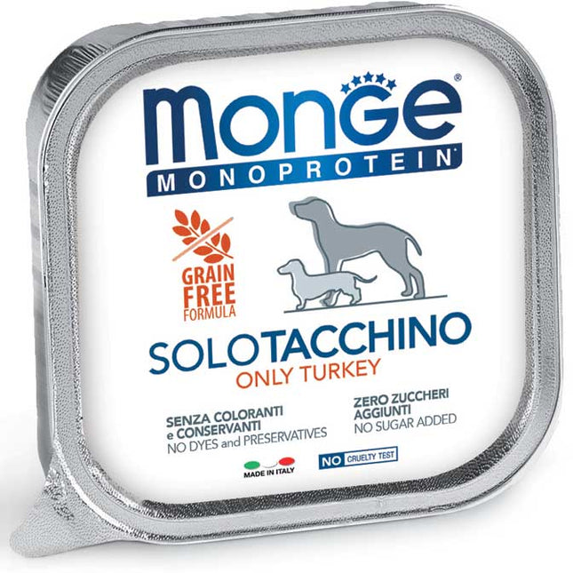 Cibo per cani al gusto tacchino monoporzione Monge 150gr - Smart Space Shop