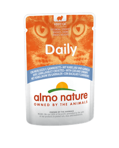 Cibo per gatti con merluzzo e gamberetti Almo Nature 70 gr - Smart Space Shop